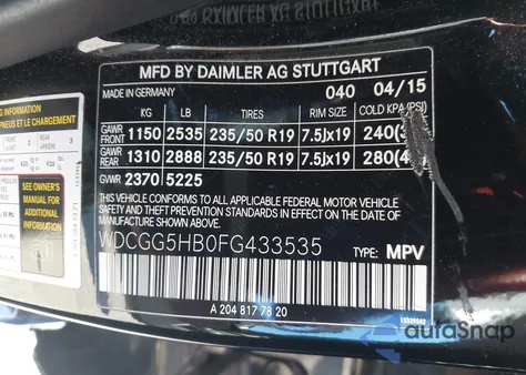 2015 Mercedes-Benz Glk 350 z USA, uszkodzony, nr VIN WDCGG5HB0FG433535